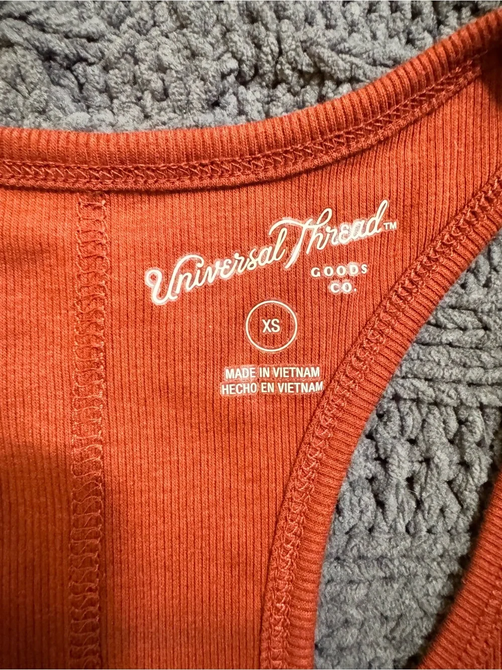Universal Thread Rust Dark Orange/Brown Racerback Tank Top (XS, Extra Small) - Picture 3 of 6